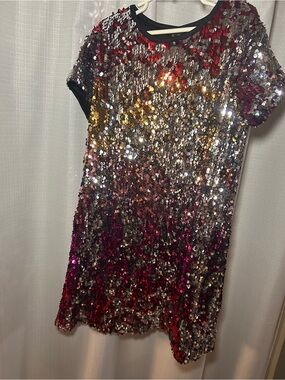 Forever 21 Kids Red and Silver Sequin Top